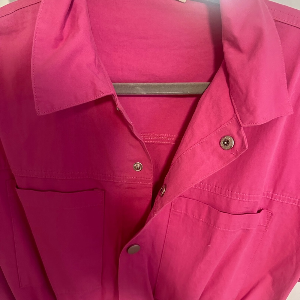 Pink button down romper - Picture 2 of 3